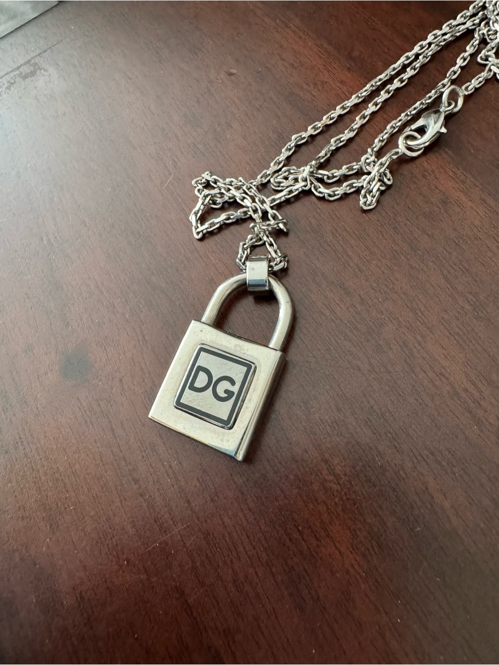 Authentic D&G Dolce & Gabbana Padlock Pendant Necklace Y2K